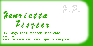 henrietta piszter business card